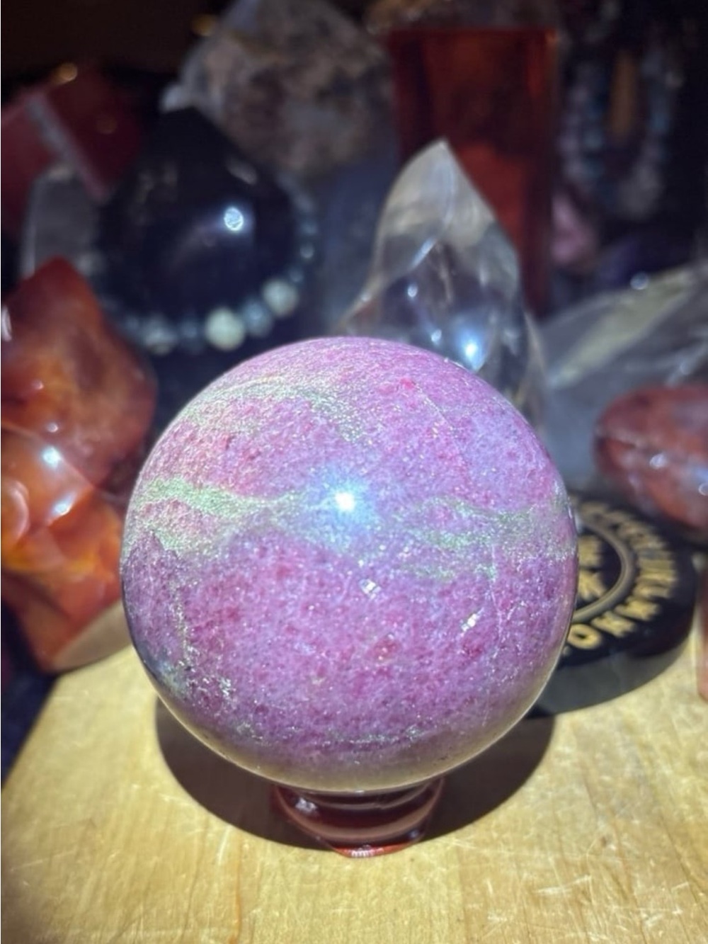 Pink Rhodonite Sphere - Picture 6 of 9